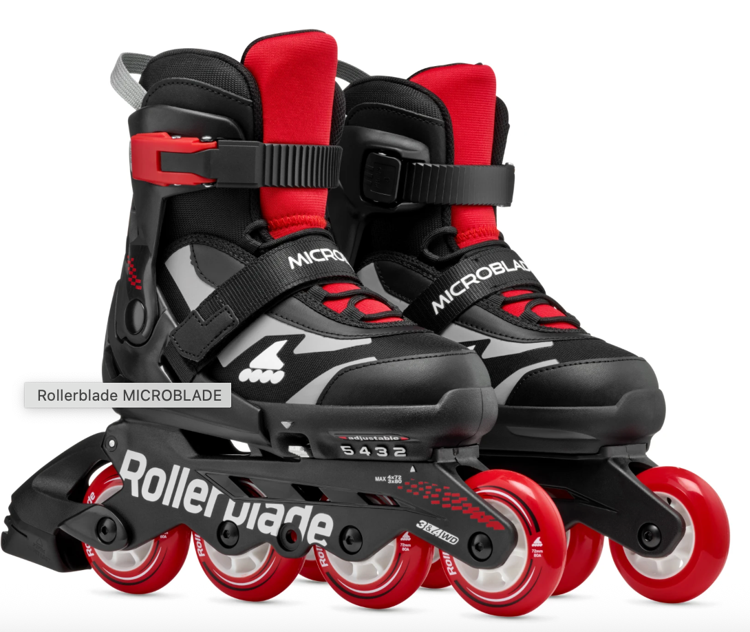 Microblade Red/Nero - Pattini regolabili per bambini